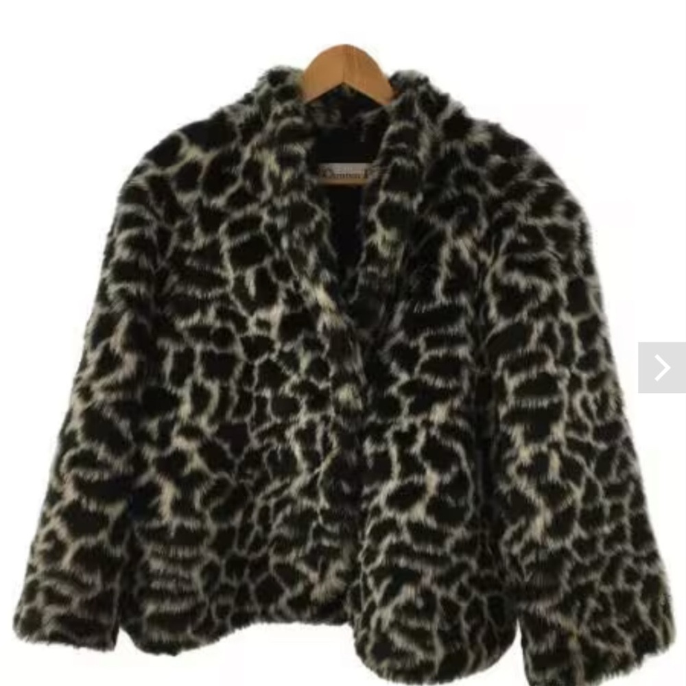 Christian Dior Faux Fur Animal Print Winter Coat. Size Medium. Euc